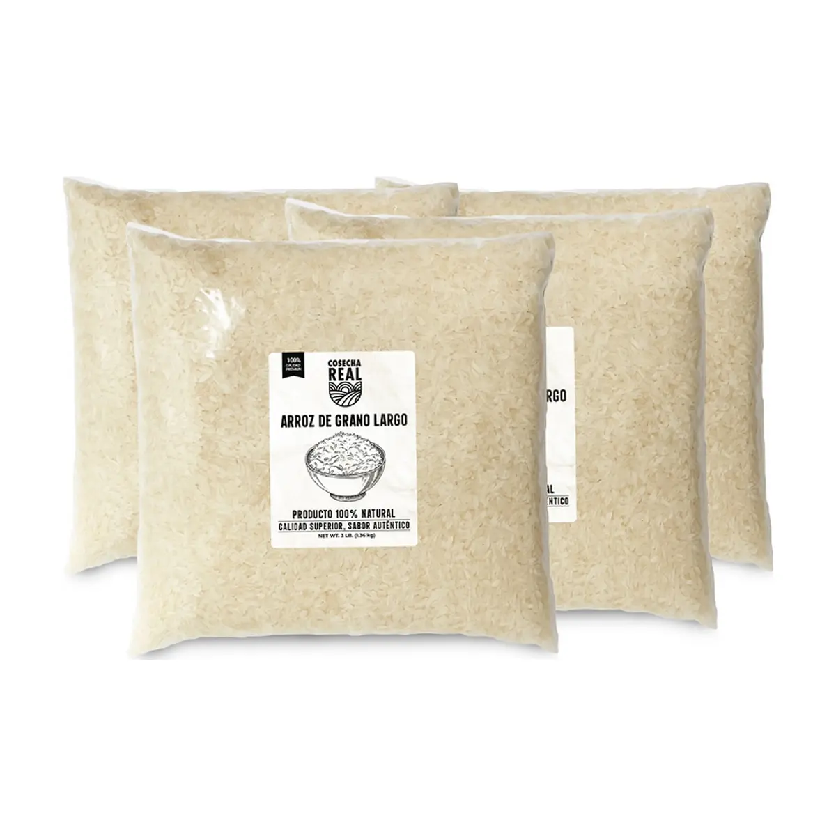Arroz de grano largo Cosecha Real (4 x 1.36 kg / 3 lb)