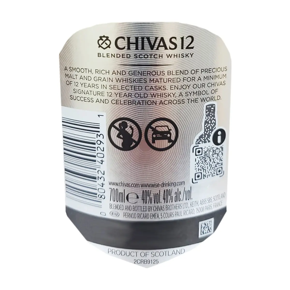 Whisky 40 % vol 12 años Chivas Regal (700 ml) - Thumbnail 3