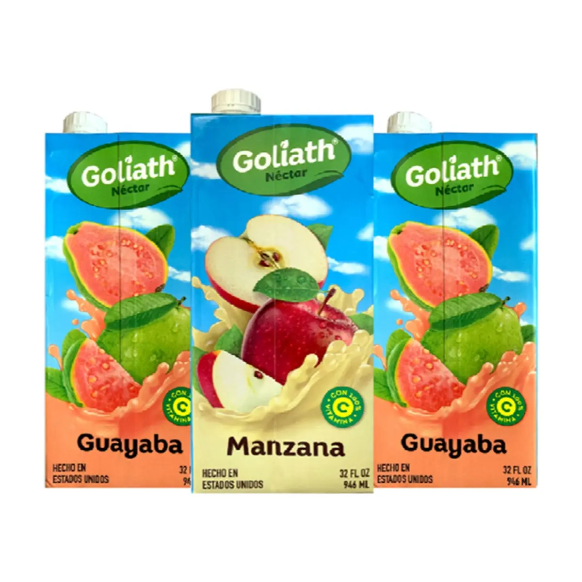 Jugos mixtos sabor manzana + guayaba Goliath