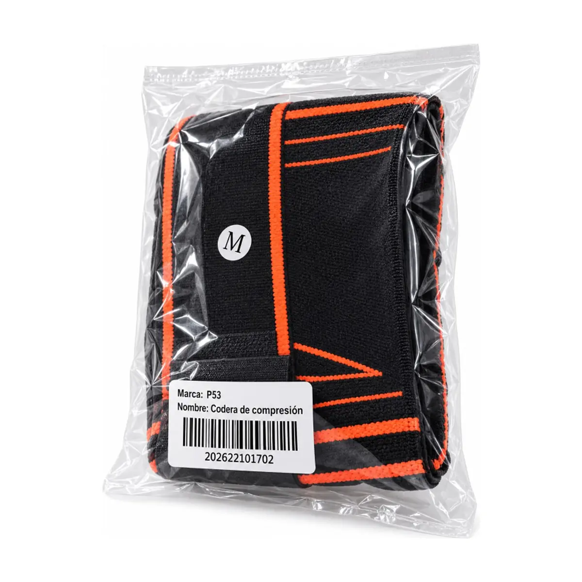 Codera de compresión de nailon elástico color negro y naranja P53 (Talla: M) - Miniatura 2