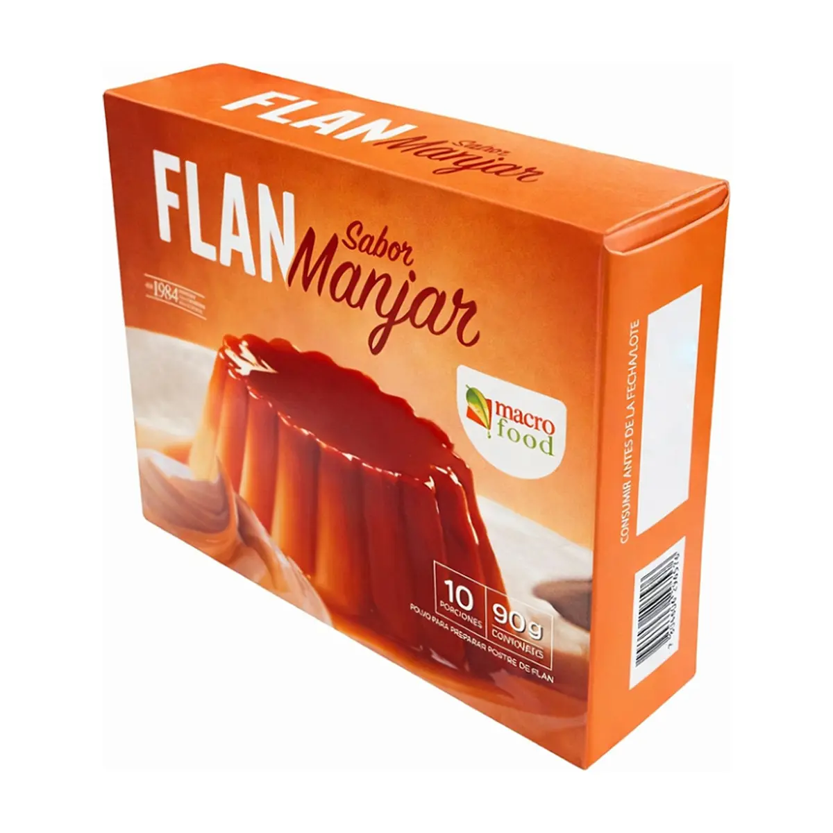 Flan sabor manjar Macro Food (90 g / 3.17 oz)