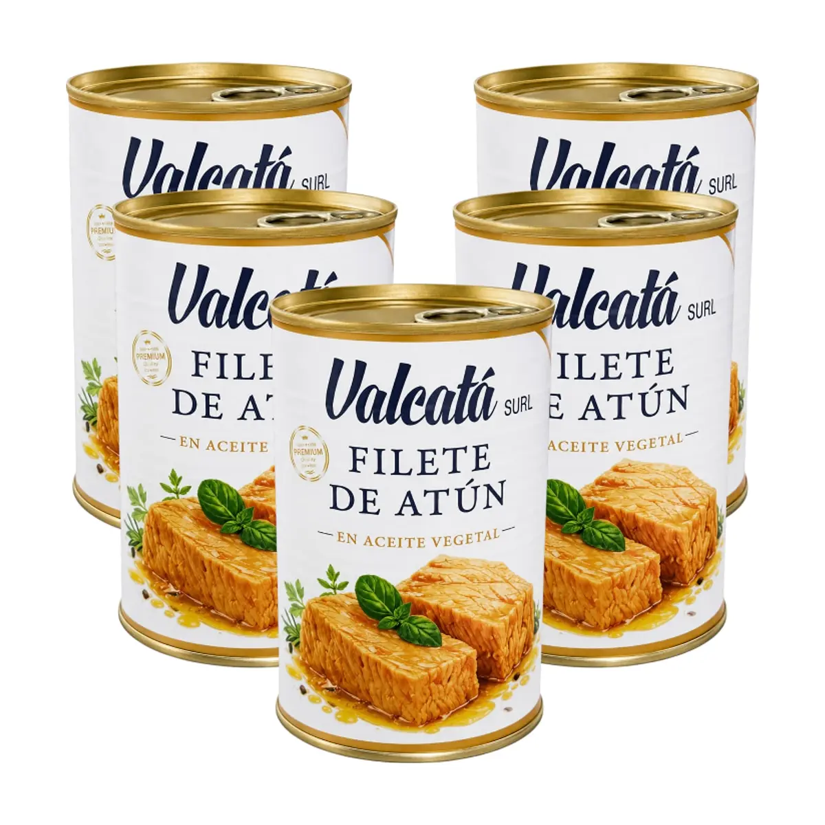 Filete de atún en aceite vegetal Valcatá SURL (5 x 400 g / 14.11 oz)