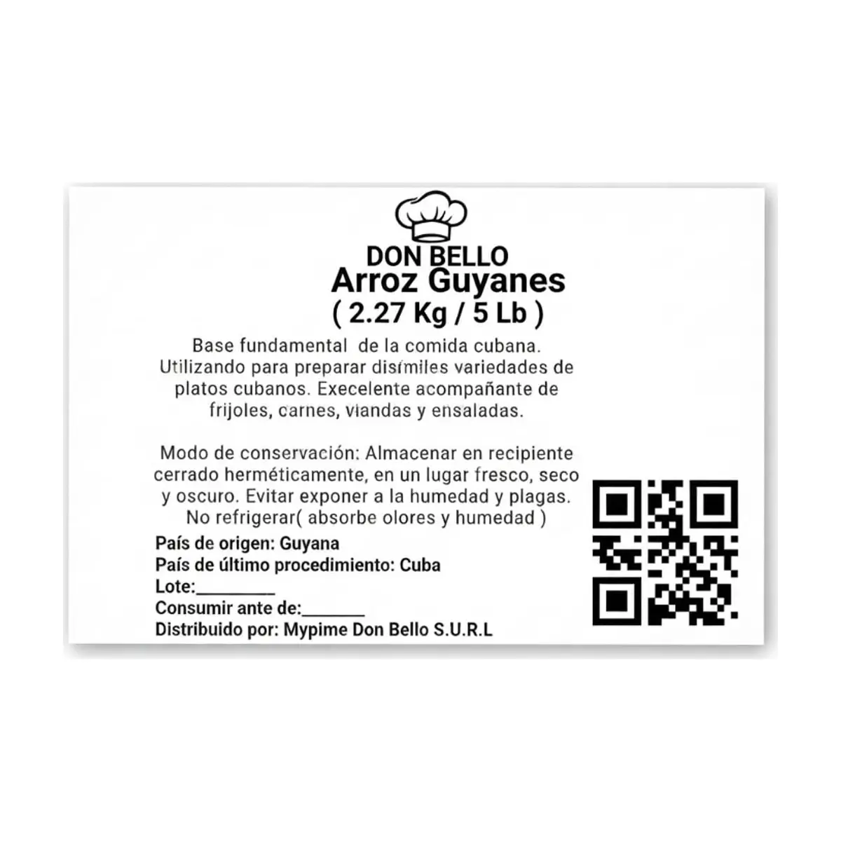 Arroz guyanes Don bello (2.27 kg / 5 lb) - Thumbnail 3