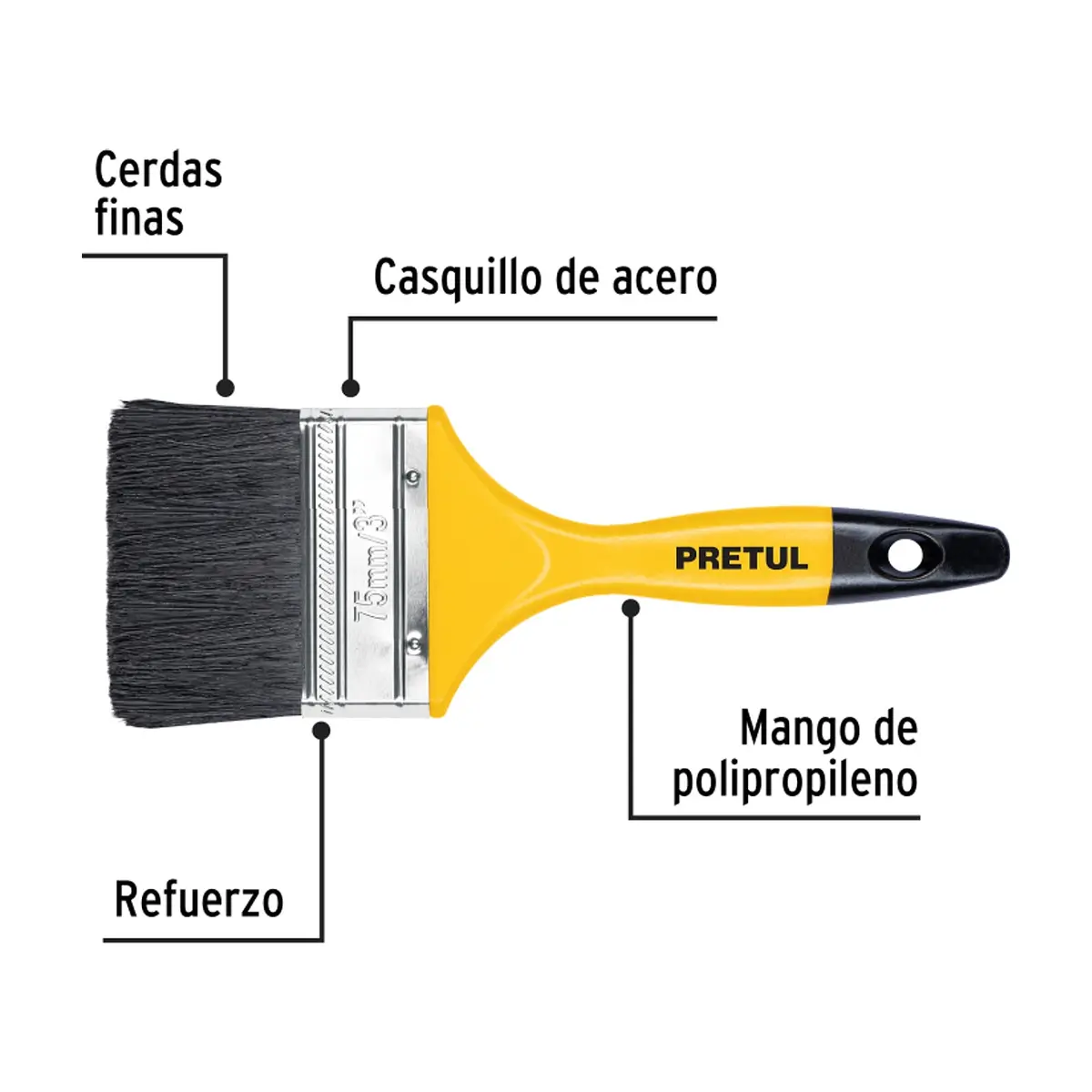 Brocha para pintar de 3" Pretul 21528 - Miniatura 4