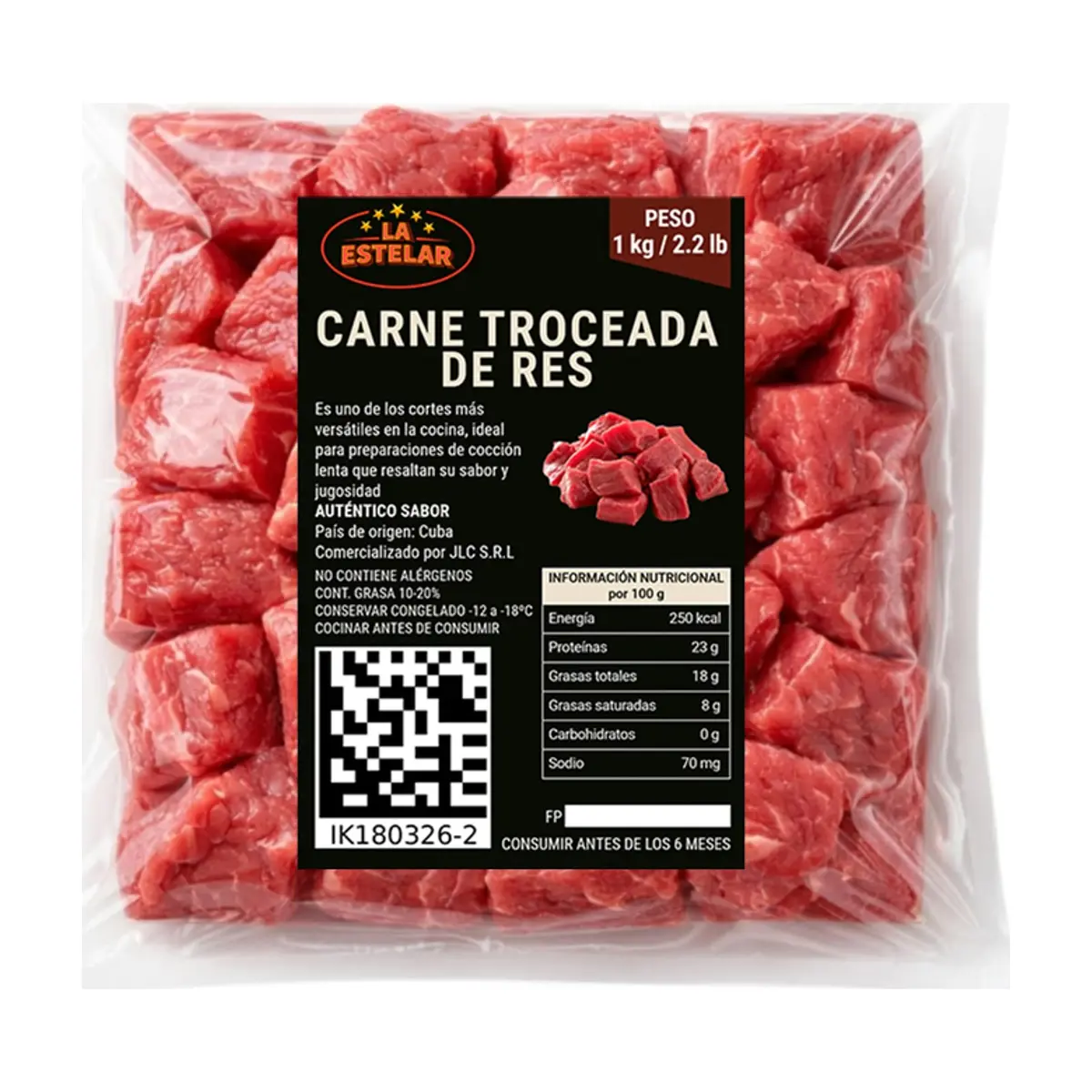 Carne de res troceada La Estelar (1 kg / 2.2 lb) - Miniatura 1