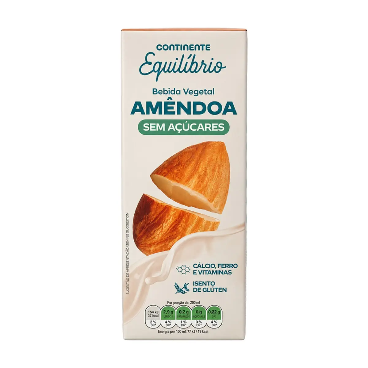 Bebida vegetal de almendra sin azúcar Continente Equilíbrio (1 L / 33.81 floz)