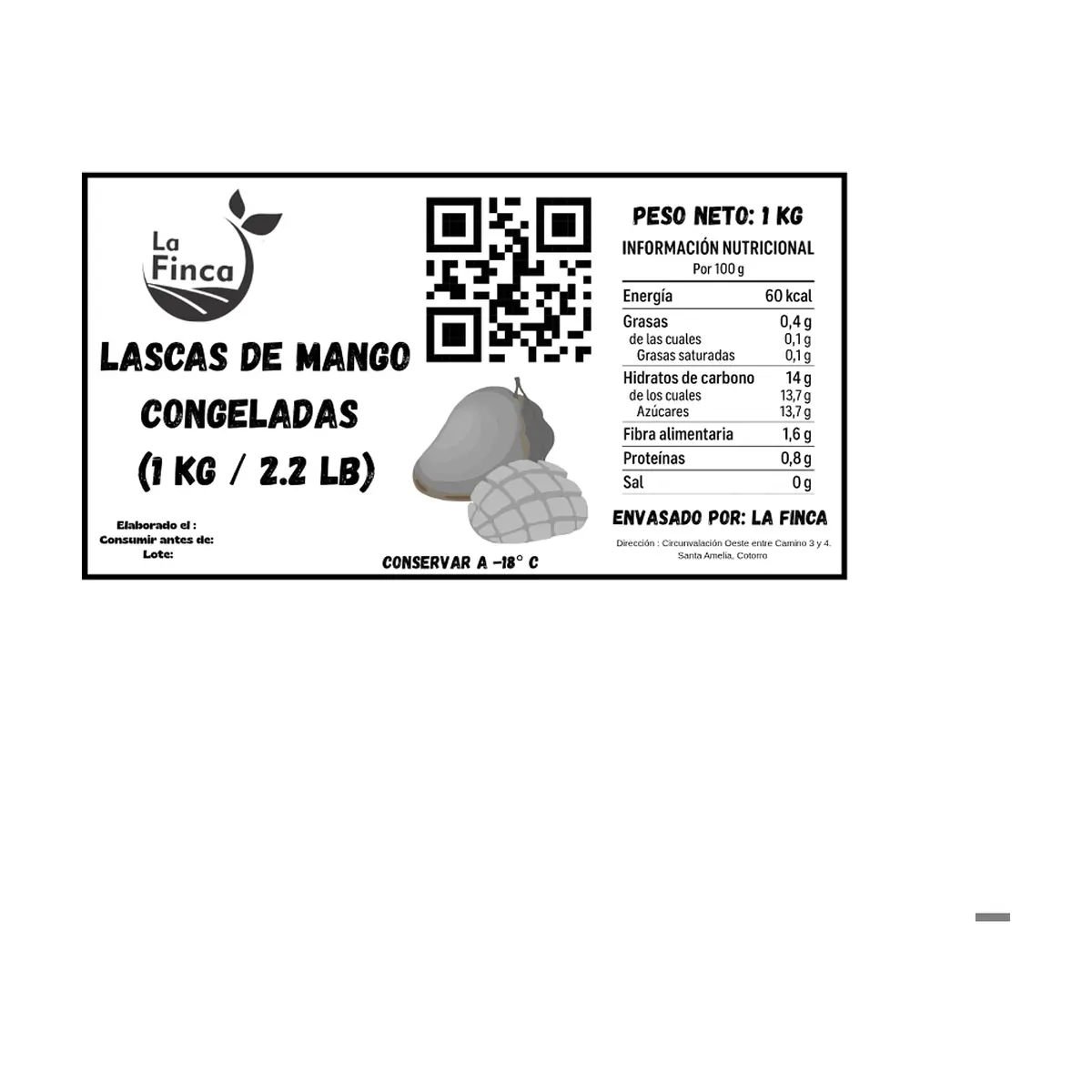 Lascas de mango congeladas La Finca (1 kg / 2.2 lb) - Thumbnail 2