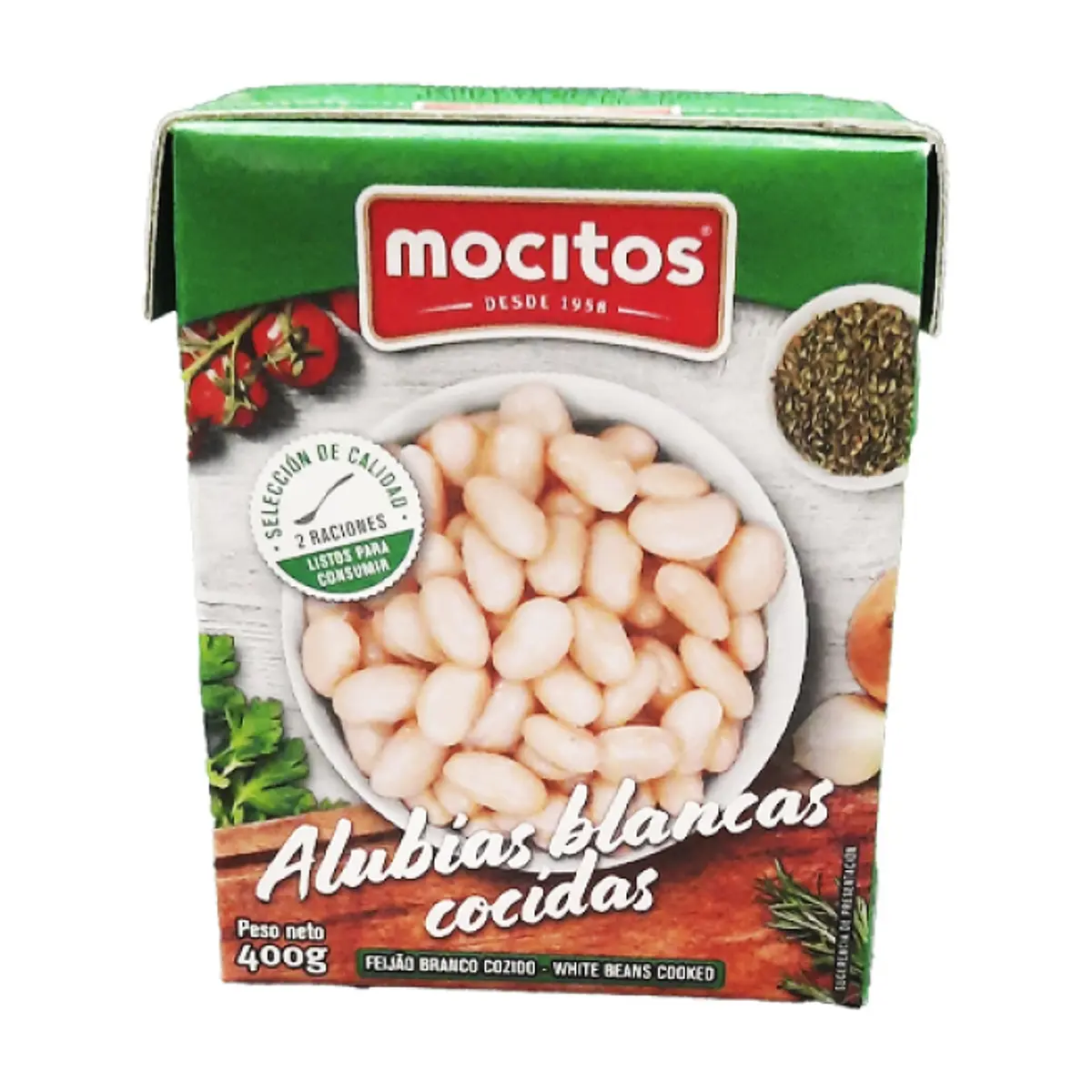 Alubias blancas cocidas Mocitos (400 g / 14.1 oz) - Miniatura 1