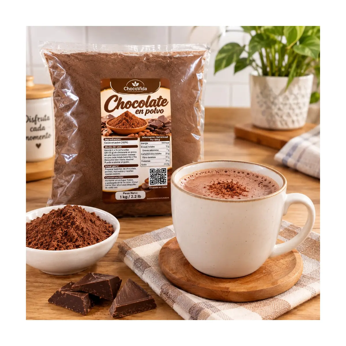 Chocolate en polvo ChocoVida (1 kg / 2.2 lb) - Thumbnail 4