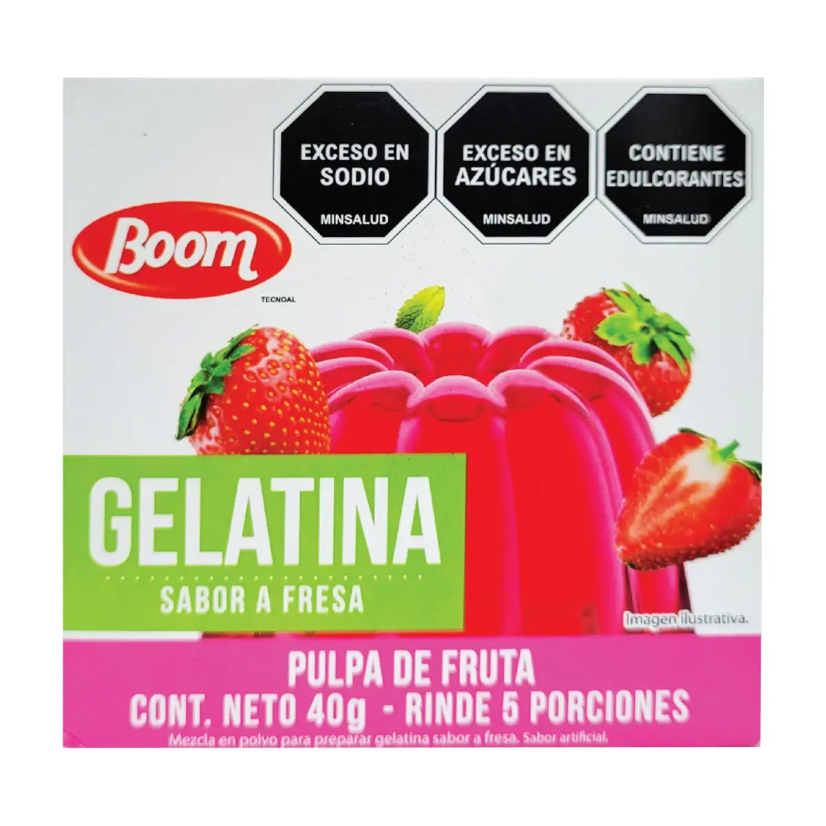 Gelatina sabor fresa Boom (40 g / 1.4 oz)