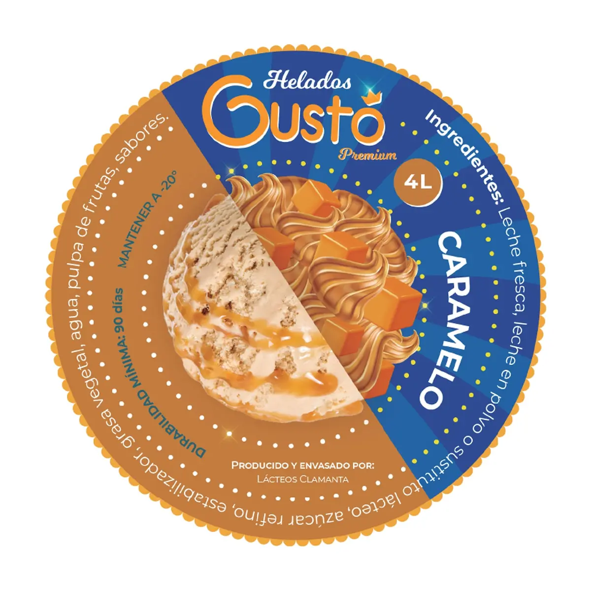 Helado Premium de caramelo Gustó (4 L) - Thumbnail 4