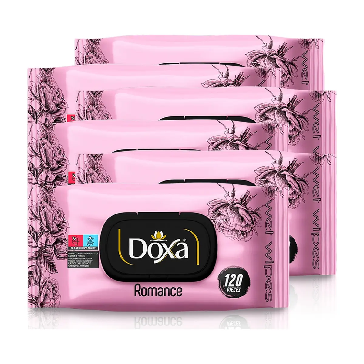 Toallitas húmedas con aroma a romance Doxa (6 x 120 U)