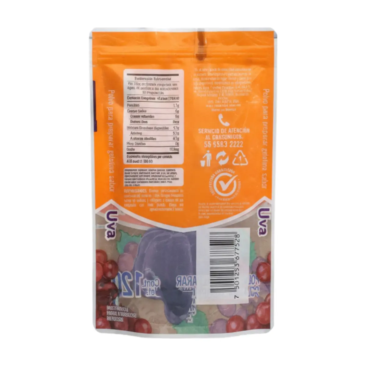 Polvo para preparar gelatina sabor uva Chedraui (120 g / 4.23 oz) - Thumbnail 2