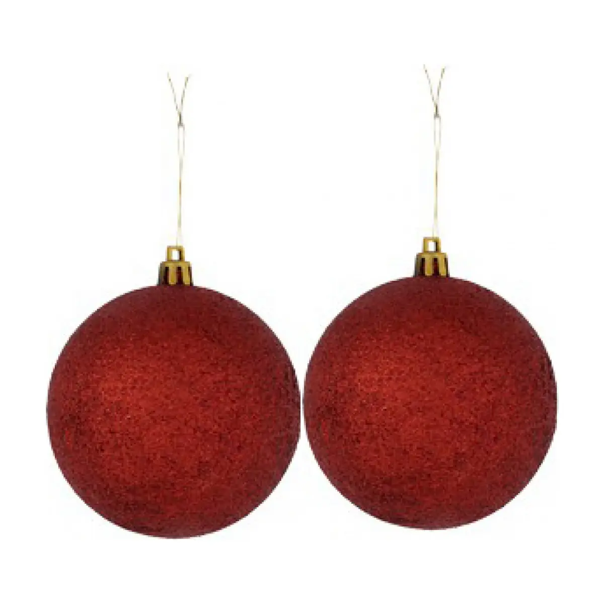 Bolas de navidad color rojo purpurina Casa y Menaje (2 U)