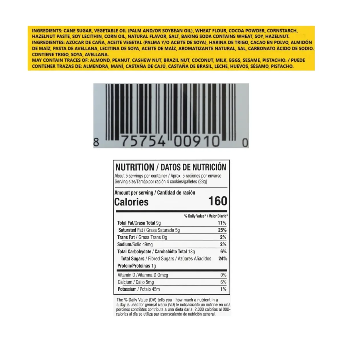 Sorbetos rellenos con crema sabor chocolate con avellanas Bauducco (142 g / 5 oz) - Thumbnail 3