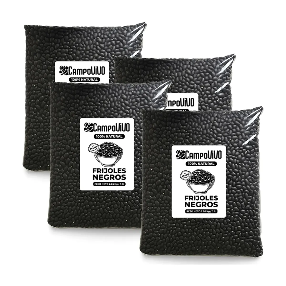 Frijoles negros Campo Vivo (4 x 2.26 kg / 5 lb)