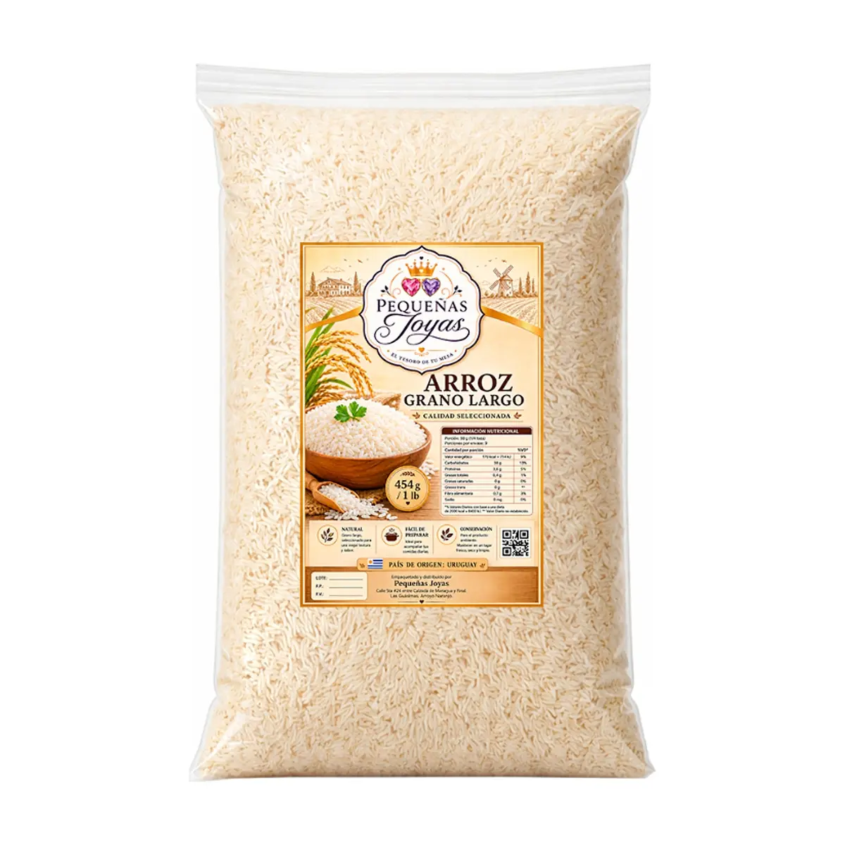 Arroz grano largo Pequeñas Joyas (454 g / 1 lb) - Imagen 1