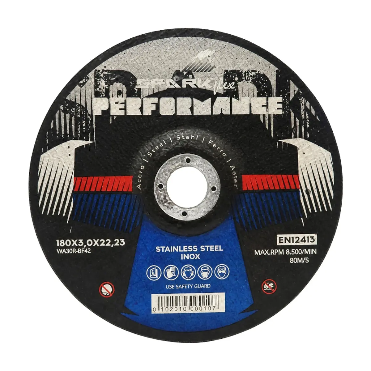 Disco de corte de acero 180 x 3 x 22.23 mm 80 m/s Sparkflex Performance - Miniatura 1