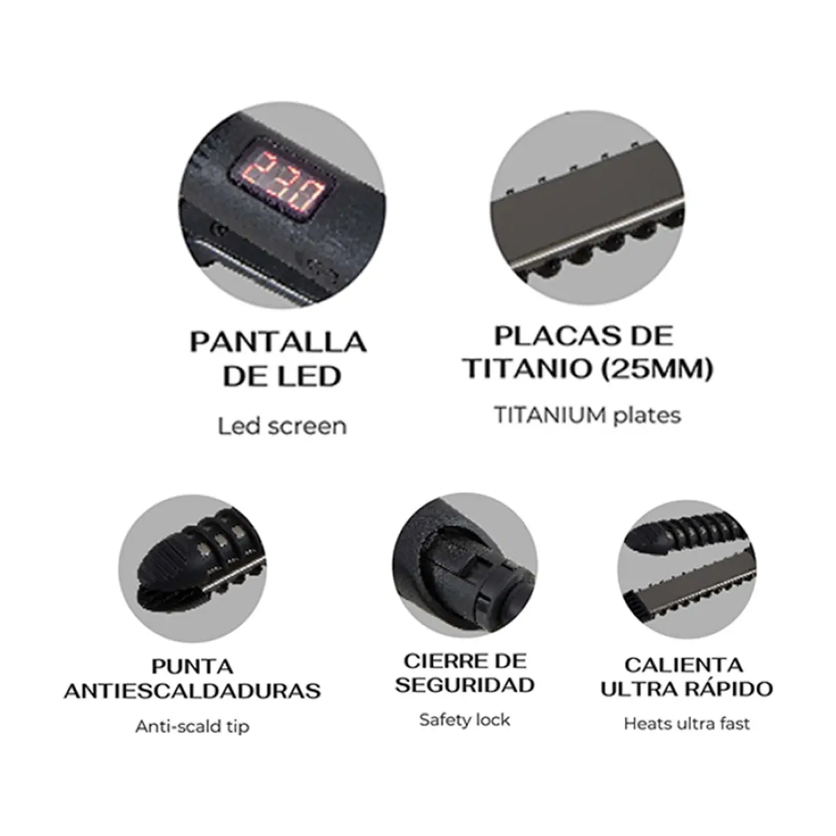 Plancha - tenaza - rizador de 55 W para cabello Evok - Thumbnail 3