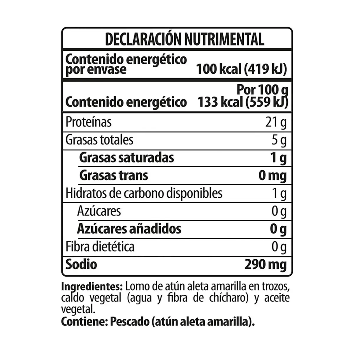 Atún aleta amarilla en trozos en agua con aceite Tuny Clásico (75 g / 2.64 oz) - Thumbnail 3