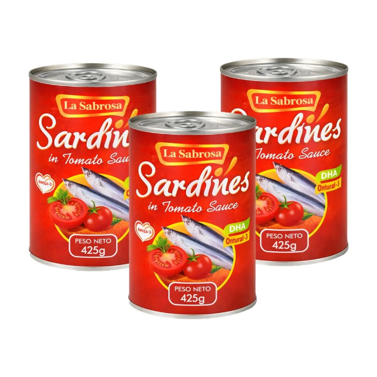 Sardina en salsa de tomate La Sabrosa (3 x 425 g / 14.99 oz) - Imagen 1