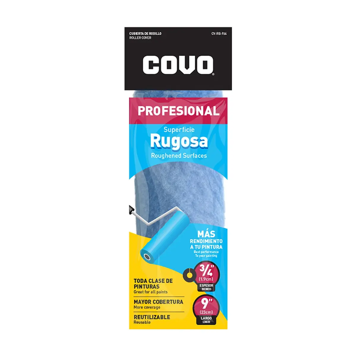 Mota para rodillo de pintar de 3/4" x 9" Covo - Miniatura 1
