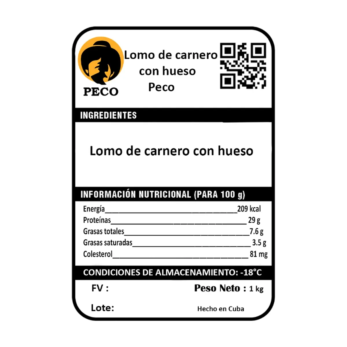 Lomo de carnero con hueso Peco (1 kg / 2.2 lb) - Thumbnail 3