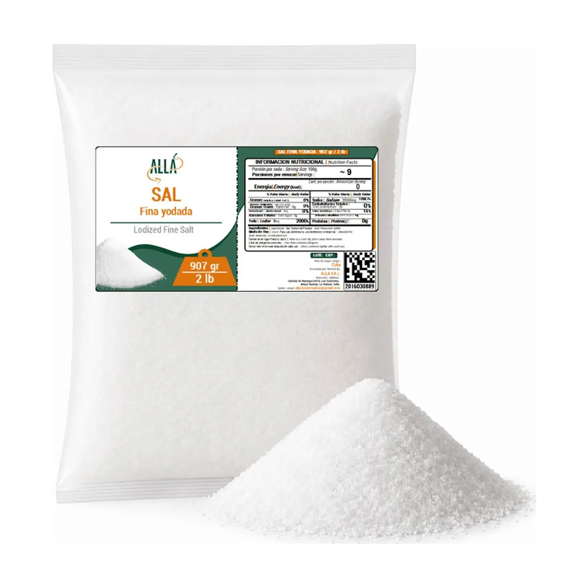 Sal fina yodada ALLÁ (907 g / 2 lb) - Thumbnail 4