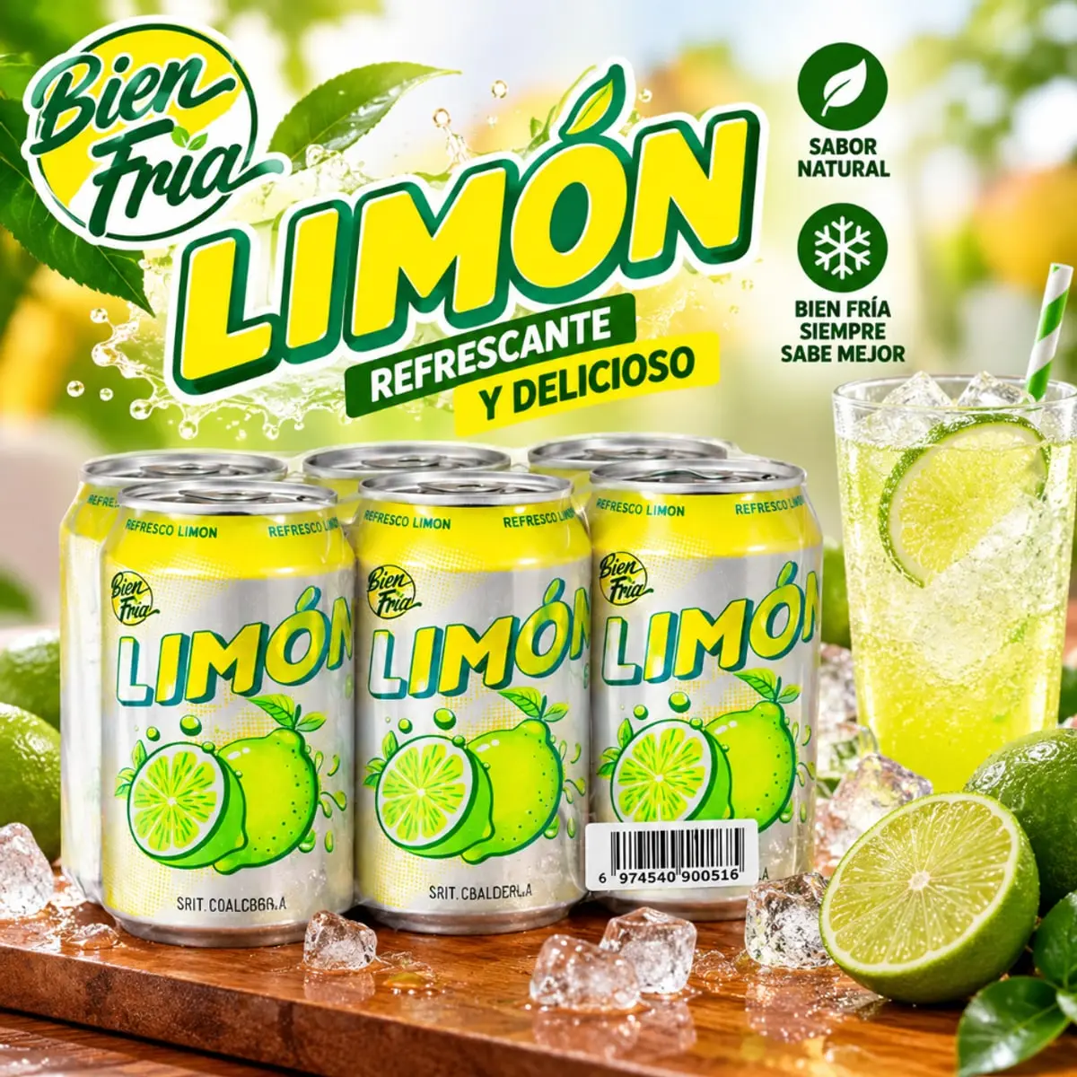Refresco gaseado de limón Bienfría (6 x 330 ml / 11.2 fl oz) - Miniatura 5