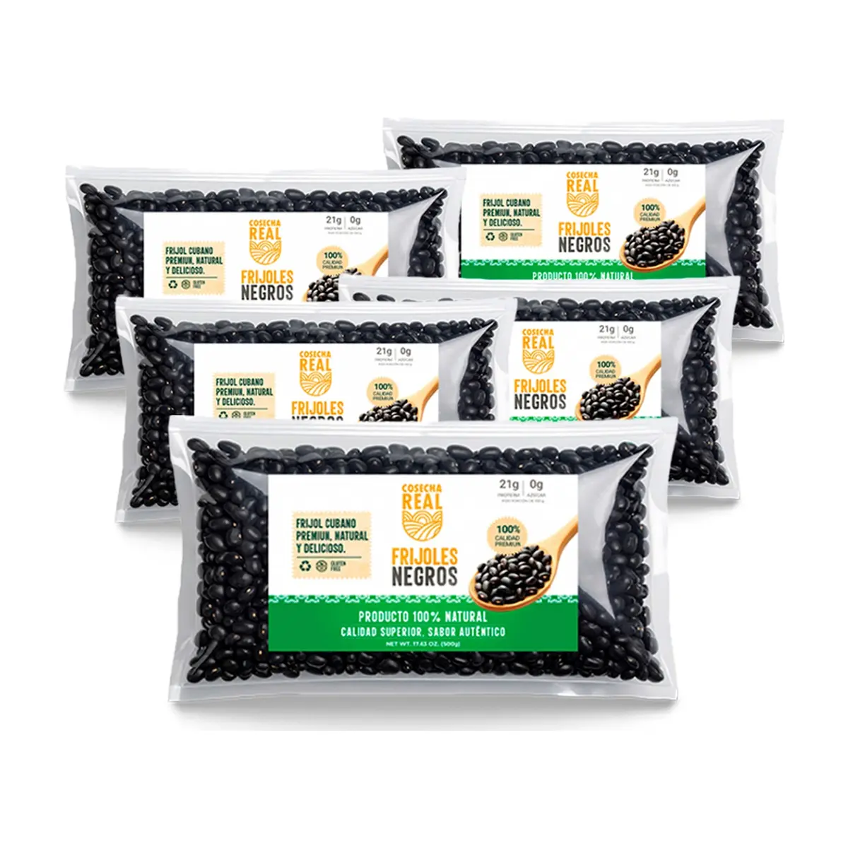 Frijoles negros Cosecha Real (5 x 500 g / 1.1 lb)