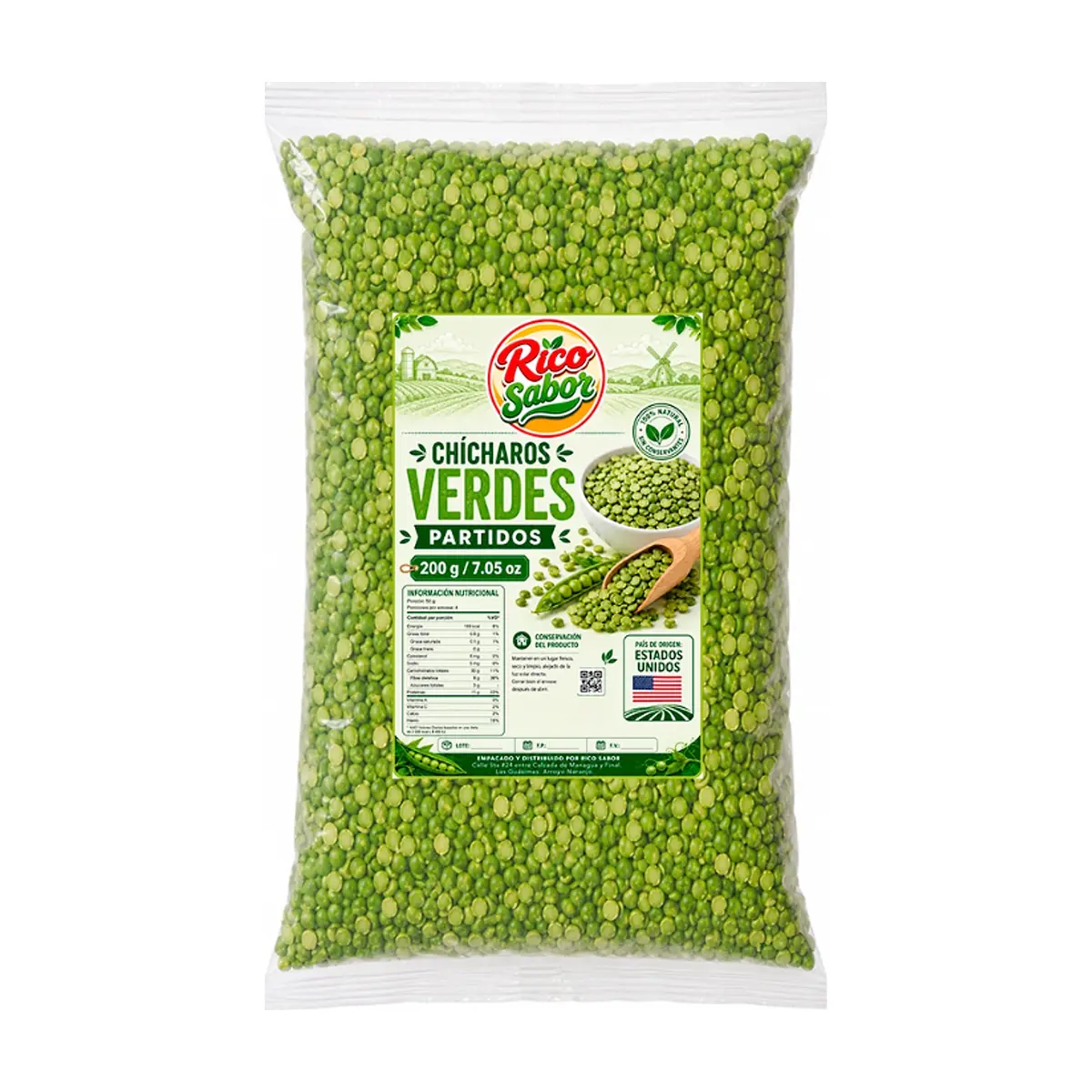 Chícharos verdes partidos Rico Sabor (200 g / 7.05 oz) - Miniatura 1