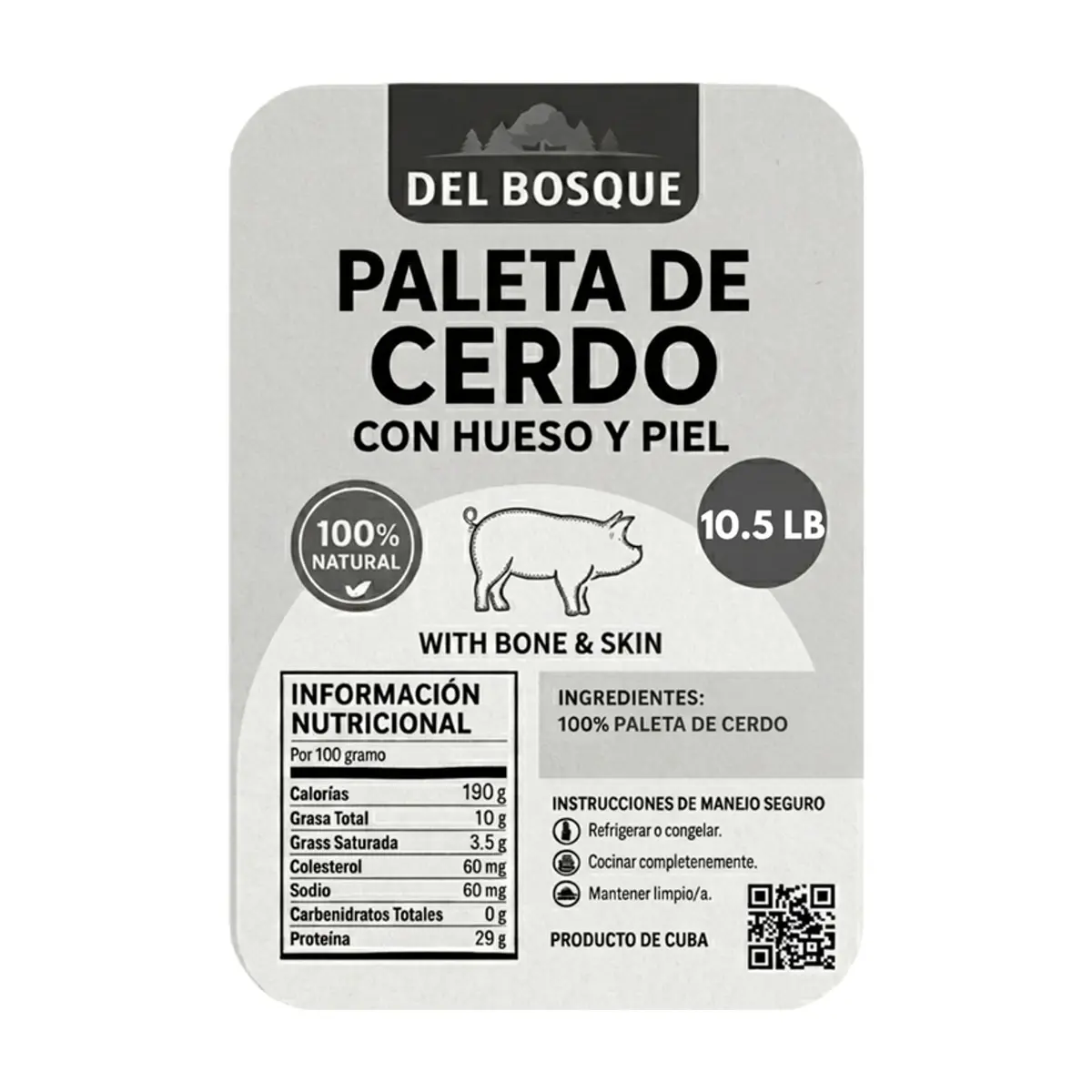 Paleta de cerdo con piel y hueso Del Bosque (4.77 kg / 10.5 lb) - Miniatura 2
