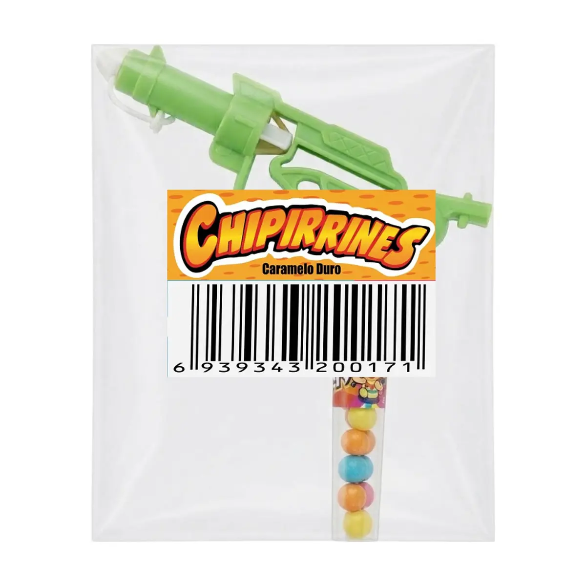 Pistola de juguete verde con caramelos Chipirrines - Thumbnail 2