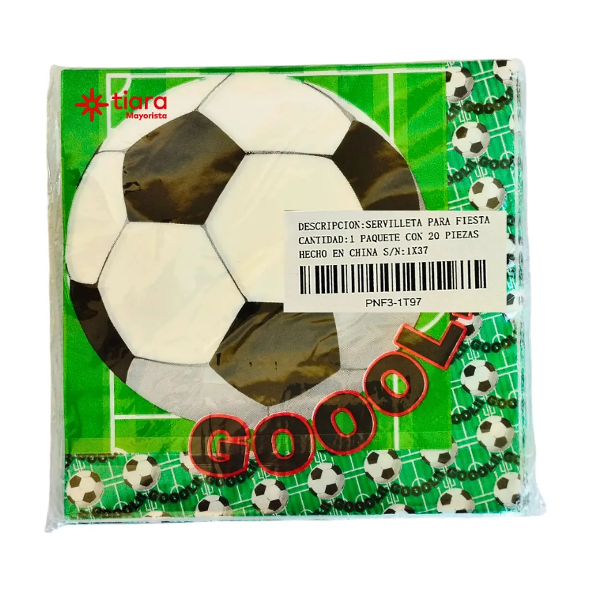 Servilleta para fiesta fútbol Tiara (20 U) - Thumbnail 2