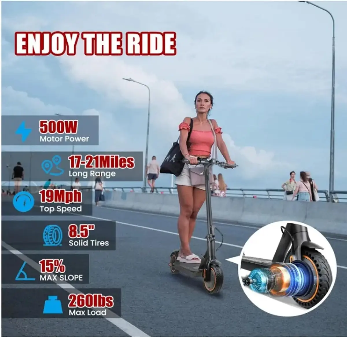 Scooter Eléctrico 500 Watts - Thumbnail 2