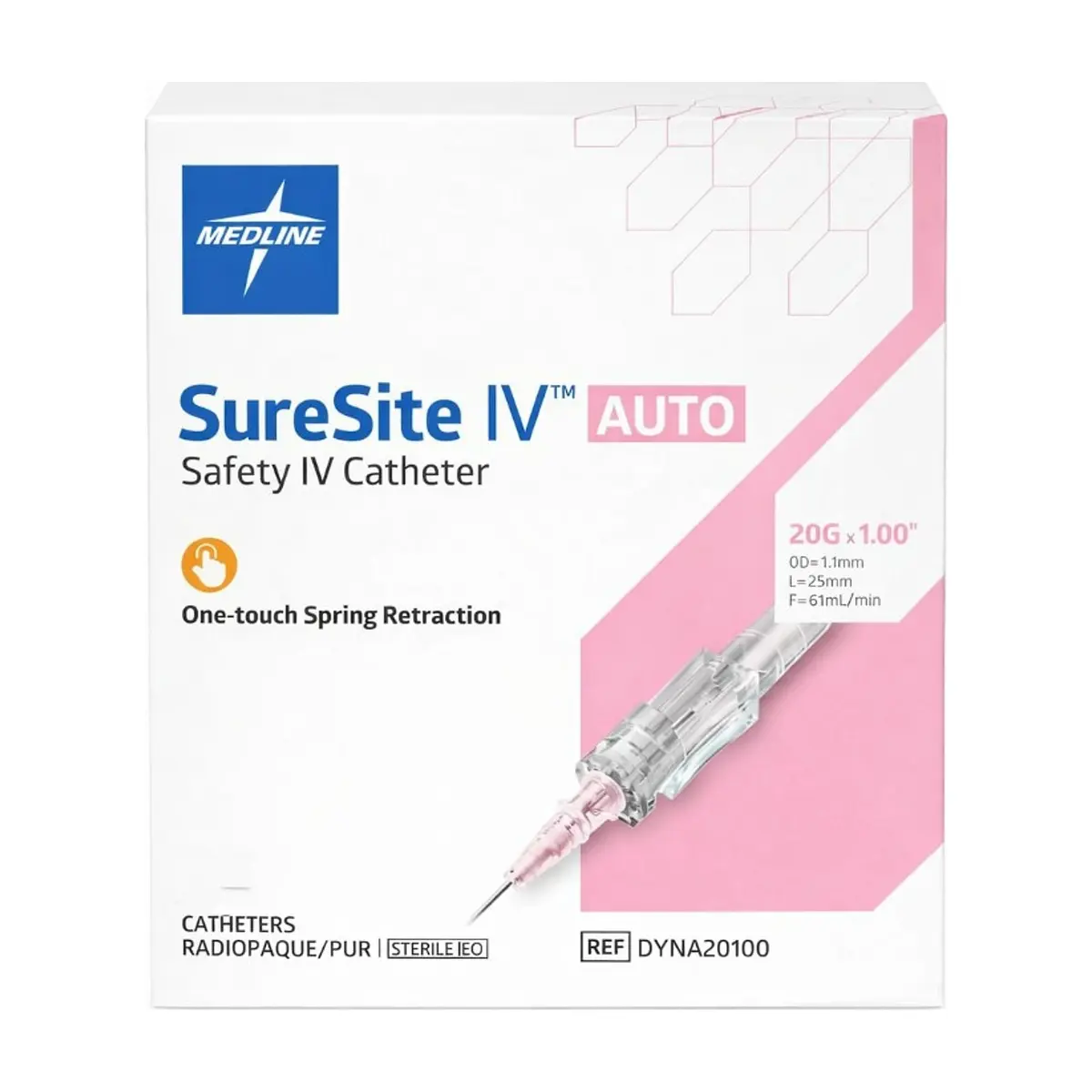 Catéter de inserción intravenosa 20G x 1" Medline SureSite IV - Thumbnail 3