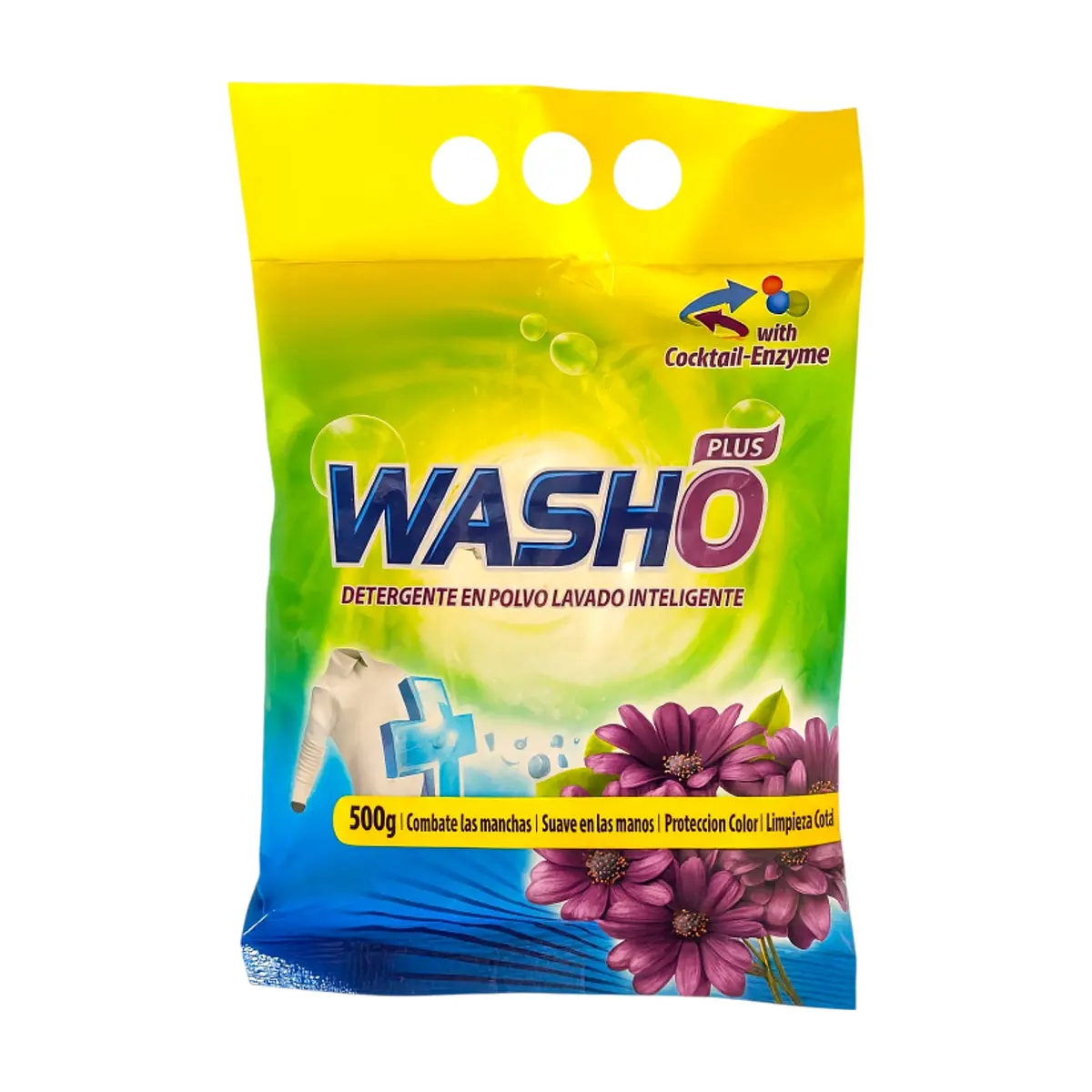 Detergente en polvo lavado inteligente Washo plus (500 g / 1.10 lb)