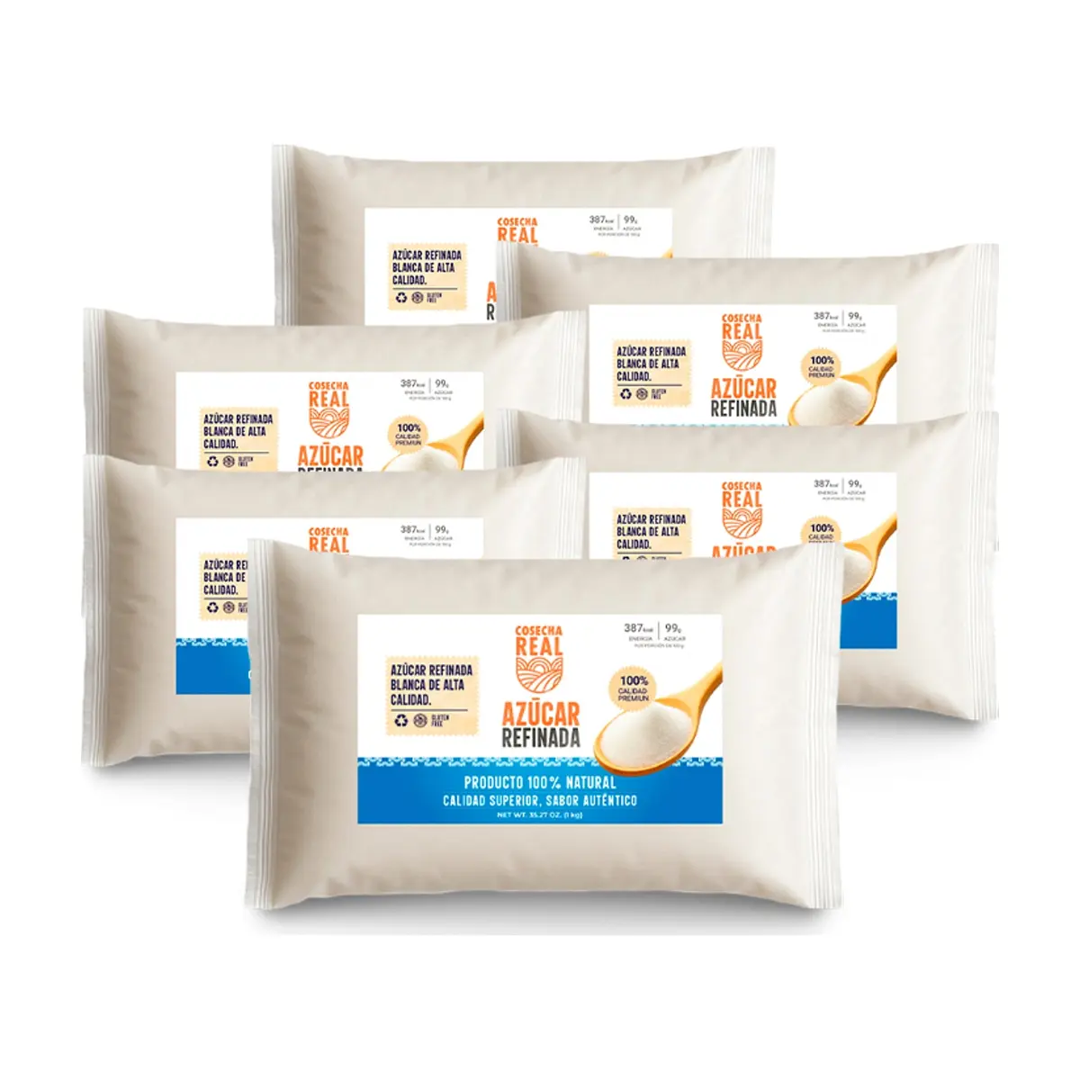 Azúcar blanca refinada Cosecha Real (6 x 1 kg / 2.2 lb)