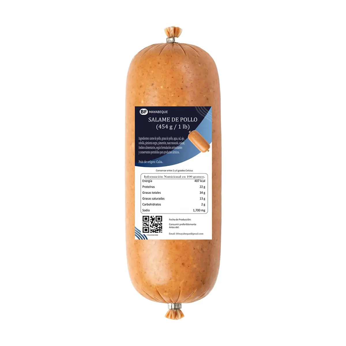 Salame de pollo BF Mayabeque (454 g / 1 lb)
