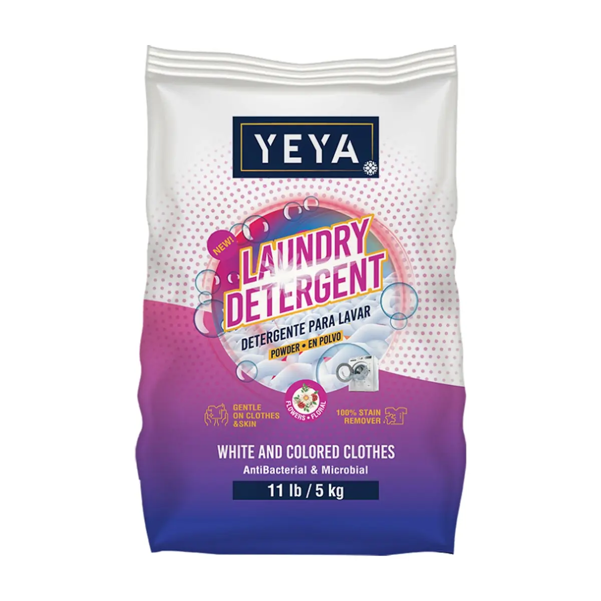 Detergente en polvo con aroma a flores YEYA (5 kg / 11 lb) - Imagen 1