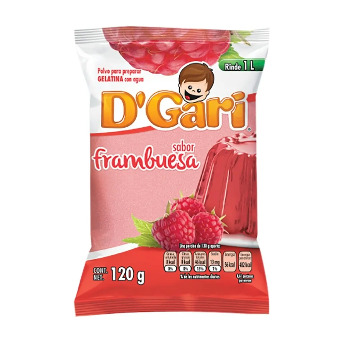 Gelatina de sabor frambuesa D'Gari (120 g / 4.23 oz)