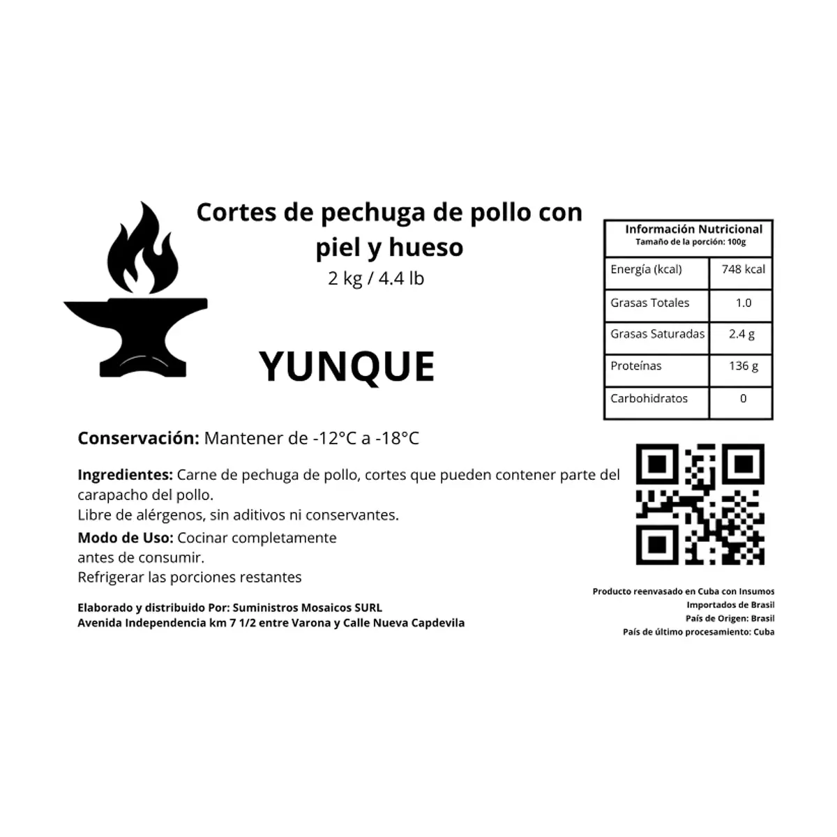 Cortes de pechuga de pollo con piel y hueso Yunque (2 kg / 4.4 lb) - Miniatura 2
