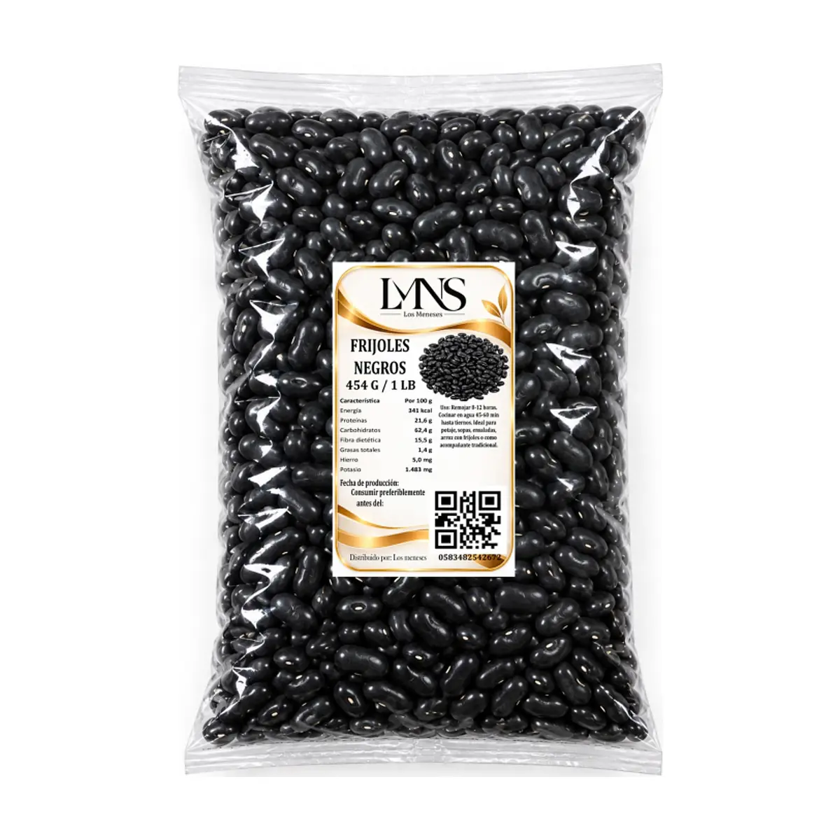 Frijoles negros Los Meneses (454 g / 1 lb)