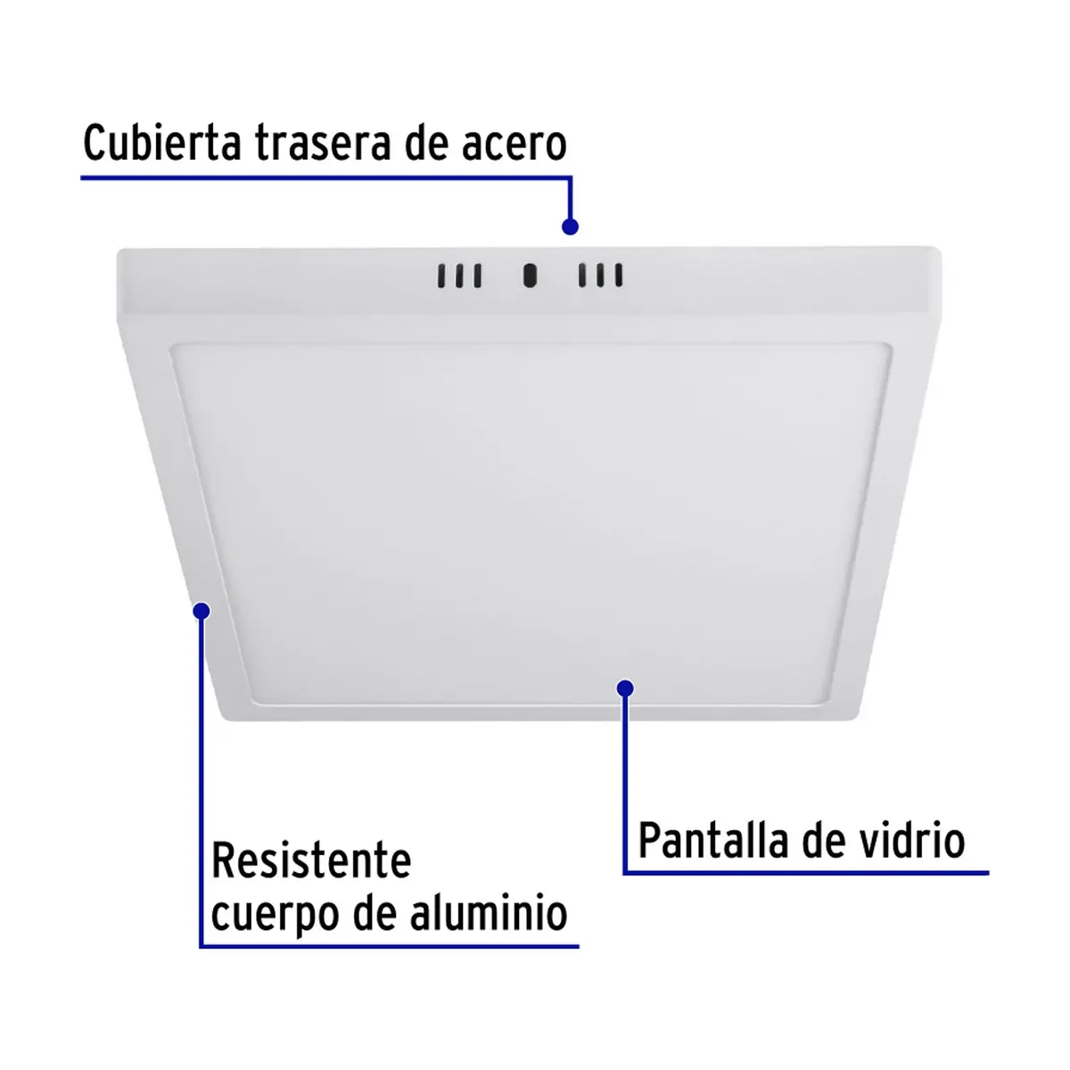 Luminario cuadrado blanco LED 24 W Volteck PLA-213L - Thumbnail 2