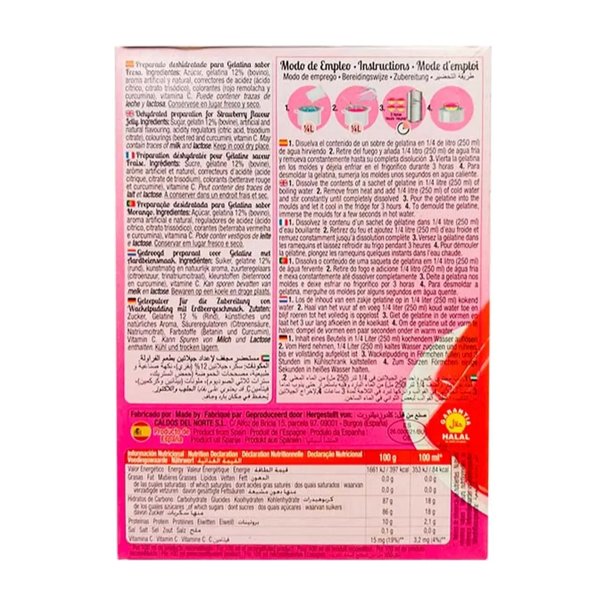 Gelatina sabor fresa Calnort (170 g / 6 oz) - Miniatura 4