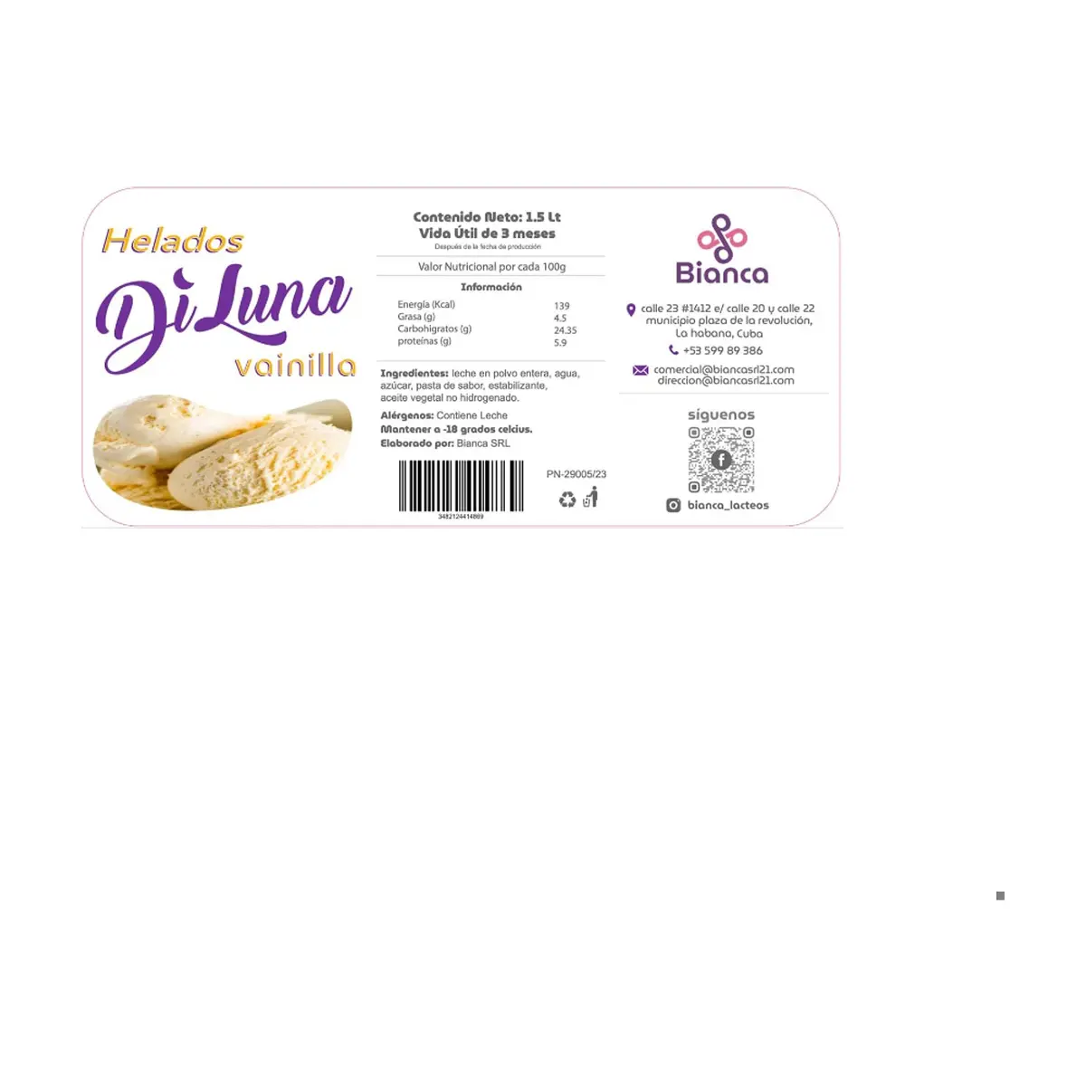 Helado sabor vainilla DiLuna (1.5 L) - Thumbnail 2