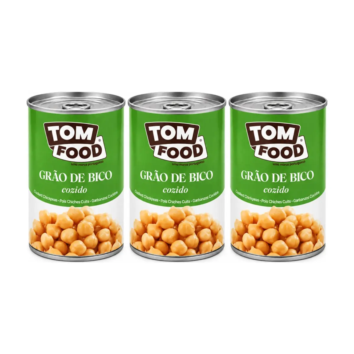 Tom Food Cooked Chickpeas (3 x 425 g / 15 oz) - Thumbnail 1