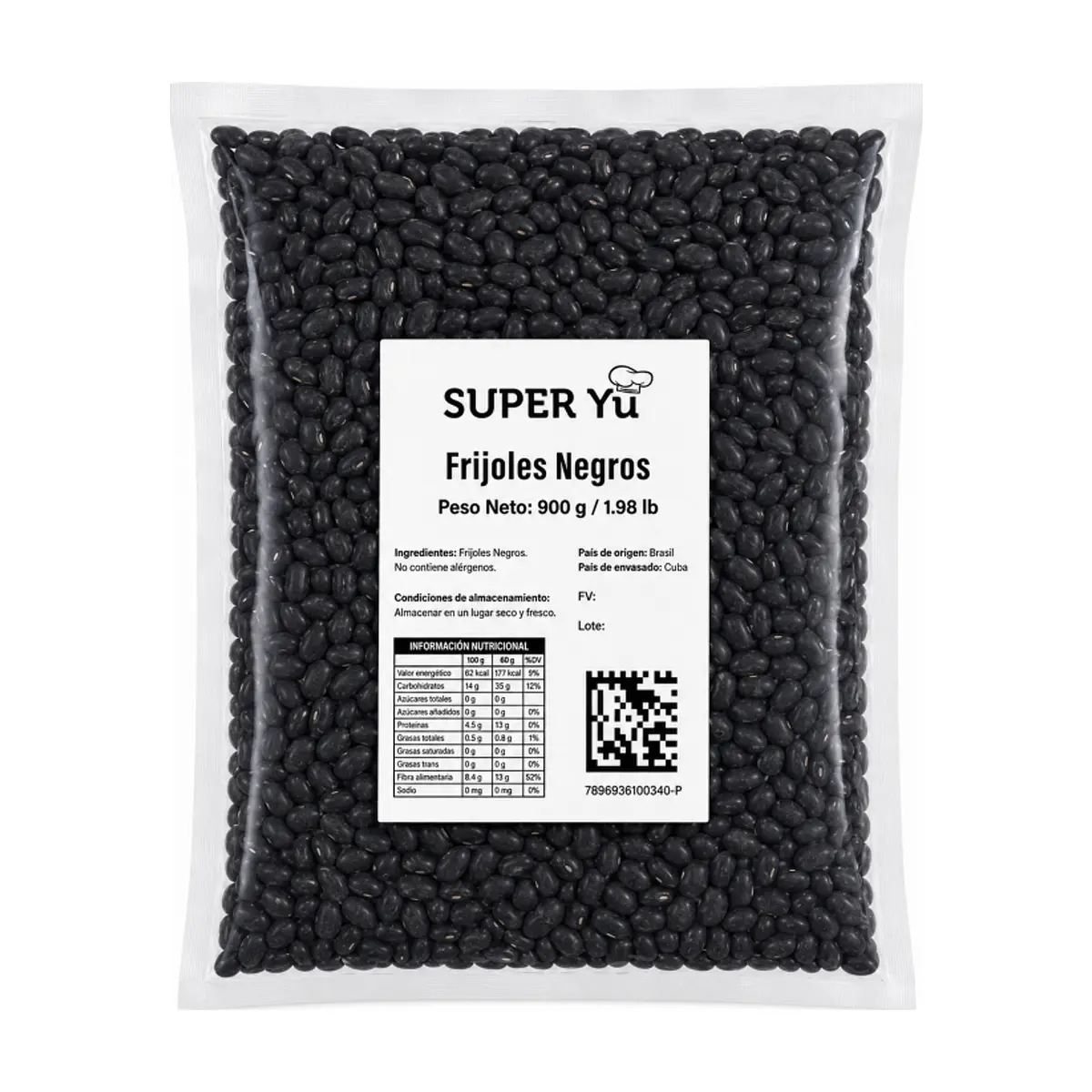 Frijoles negros Super Yu (900 g / 1.98 lb) - Thumbnail 3