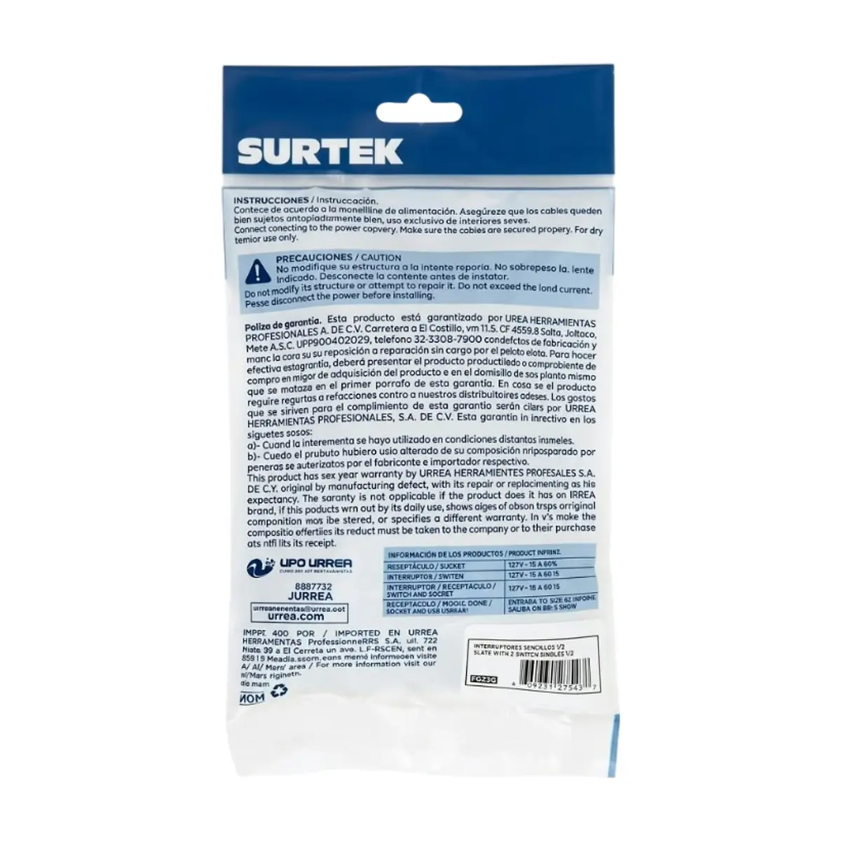 Receptáculo -interruptor- doble Surtek P622B - Miniatura 2