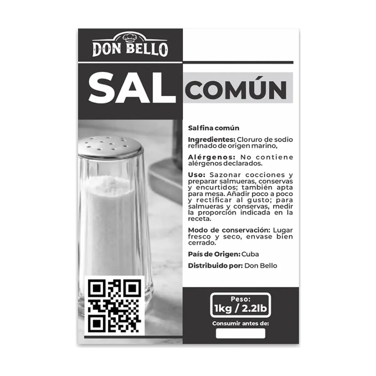 Sal común Don Bello (1 kg / 2.2 lb) - Thumbnail 2